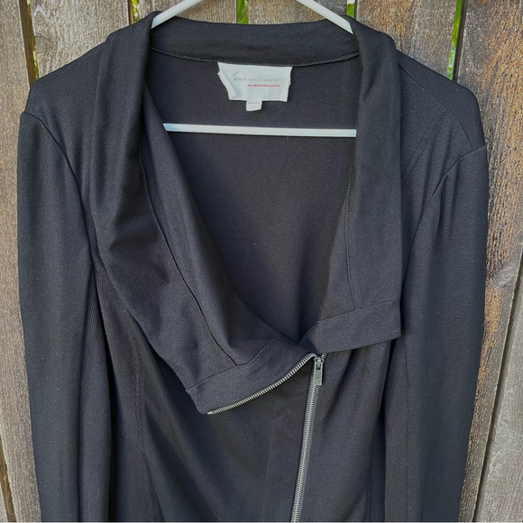 Vince Camuto Two Black Asymmetrical Zip Moto Jacket Sz L - Picture 9 of 13
